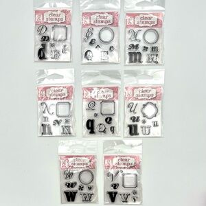 Clear Acrylic Stamps - Various Letter and Frames - Set of 8